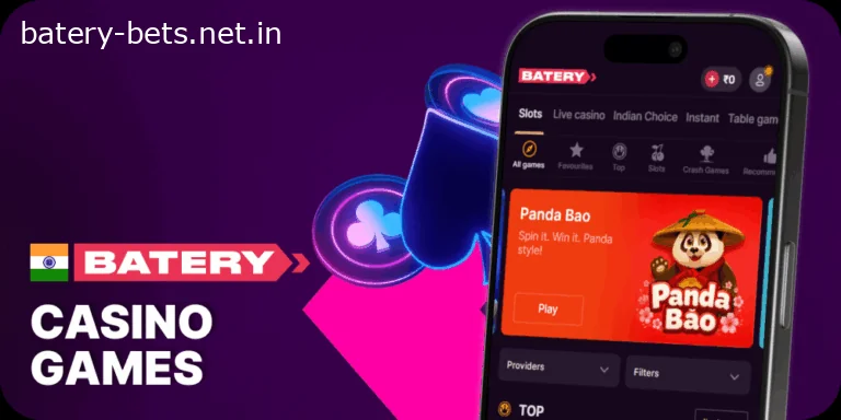 Play casino games at Batery in India